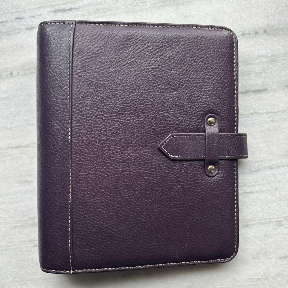 Vintage Aurora Leather Strap Wire-bound Cover/Planner